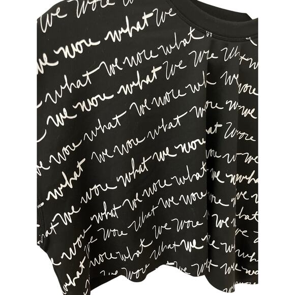 We Wore What Black & White Logo Scribbled Oversized Cropped Sweatshirt Size XS - Picture 3 of 8